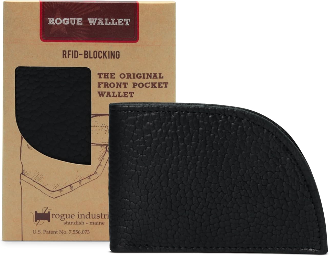 Rogue Industries RFID Blocking Bison Leather Front Pocket Wallet by Rogue Industries - American Made