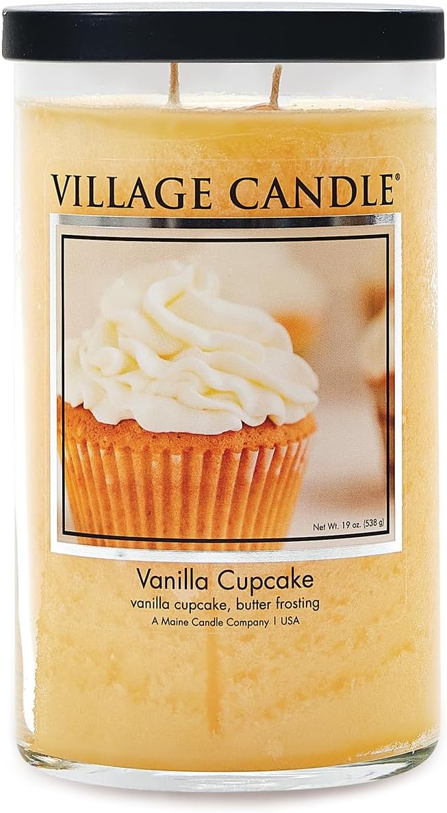 Village Candle Vanilla Cupcake Scented Jar Candle, Large by Village Candle - American Made