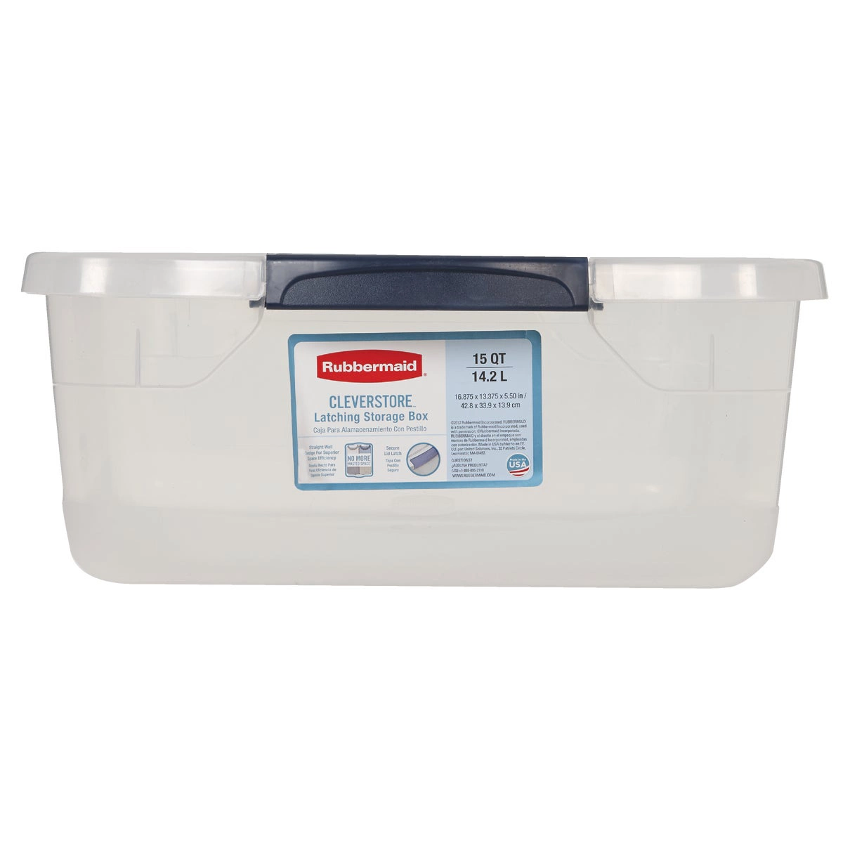 Rubbermaid CleverStore Latching Storage Tote 15 Qt by Rubbermaid - American Made