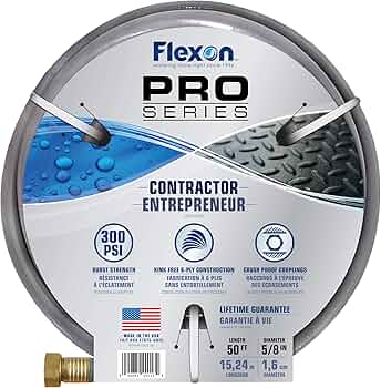 Flexon 5/8 Inch x 50 Foot Contractor Grade Garden Hose by Flexon - American Made
