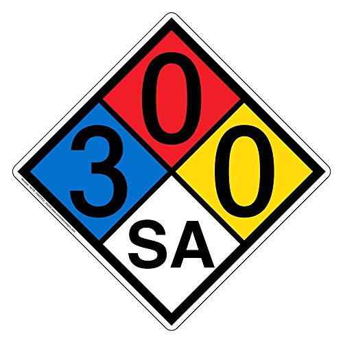 12 inch NFPA 704 Placard Diamond, All Weather Vinyl NFPA Decal Label