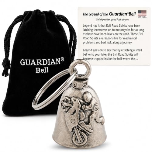 Guardian Bell Sport Bike Tricks Motorcycle Bell| Good Luck Gremlin Bell for Motorcycle Riders with Keyring & B