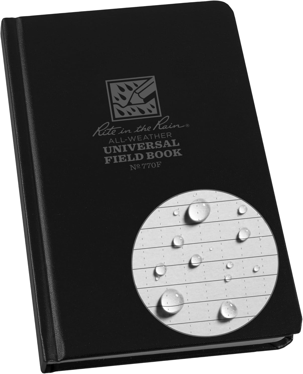 Rite in the Rain Weatherproof Hard Cover Notebook 4.75x7.5 Black by Rite in the Rain - American Made