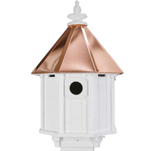 NC Birdguy Handmade Copper Roof Bluebird House (H8C)
