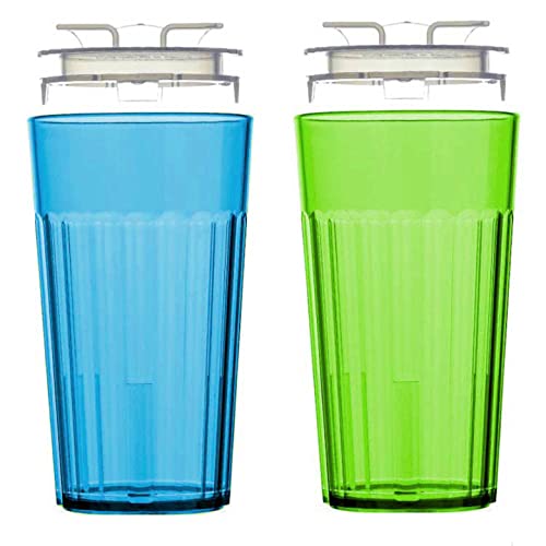 Reflo Smart Cup Bundle (Blue & Green 2-Pack) Toddler Transition Weaning Cup, Montessori-Inspired Design, Slow-