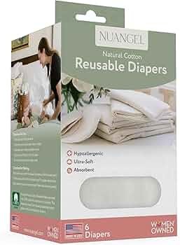 NuAngel Prefold Cloth Diapers 6-Pack by NuAngel - American Made