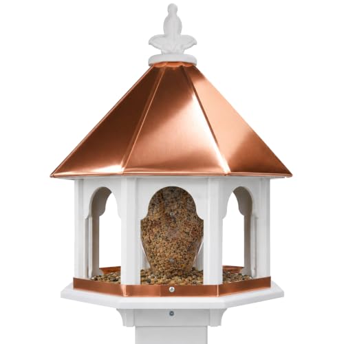 NC Birdguy Handmade Copper Roof Octagon Bird Feeder (SBF8C)