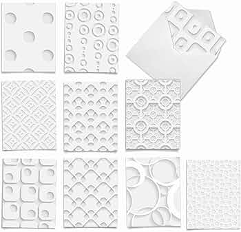 The Best Card Company 10 Blank Notecards — White on White Elegant by The Best Card Company - American Made