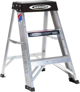 Werner 2-Step Aluminum Step Stool by Werner Enterprises - American Made