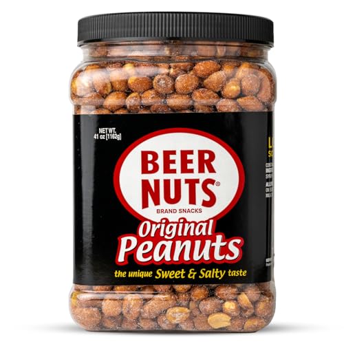 BEER NUTS Original Redskin Peanuts, Sweet & Salty Bar Nuts (41oz Jar)