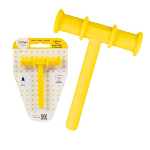 Chewy Tubes – Original Oral Motor Chewing Tool for Practicing Biting and Chewing Skills [Yellow, 3/8" Diameter