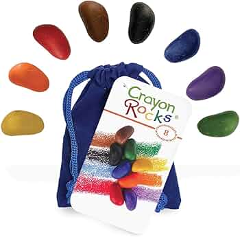 Crayon Rocks 8 Colors in a Blue Velvet Bag
