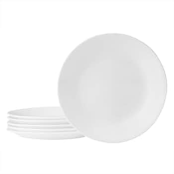 Corelle Vitrelle 6-Piece 6.75-Inch Appetizer Plates Winter Frost White by Corelle - American Made