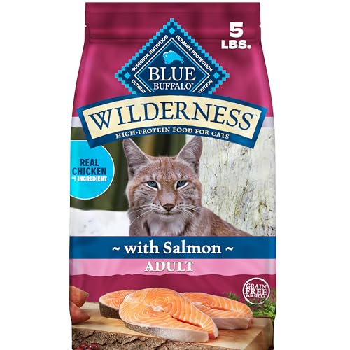 Blue Buffalo Wilderness Salmon Adult Dry Cat Food, Grain-Free, 5 lb
