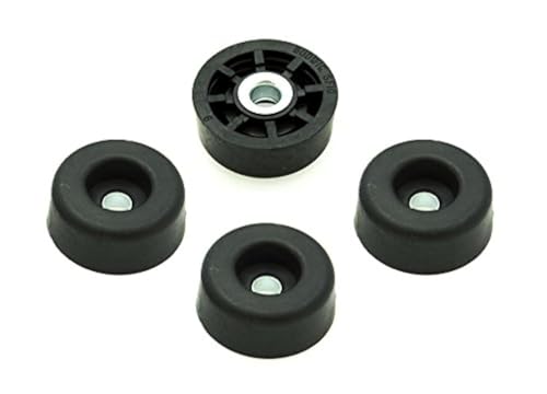 4 Super Soft Round Rubber Feet w/Metal Insert - 1” Wide x .437” Tall - Non-Marking - Perfect for Furniture, Ta