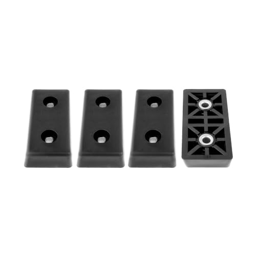 4 Standard Rectangle Rectangular Black Rubber Feet Bumper w/Metal Insert – 2.380" L x 1.187” W x .465" H – Hea