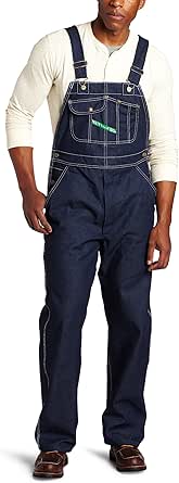 Key Apparel Men's Traditional Rigid Unwashed Zip Fly High Back Bib Overall Indigo by Key Industries - American Made