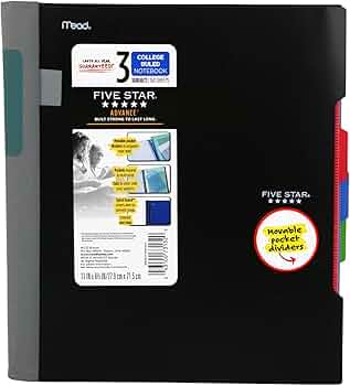 Five Star Advance Spiral Notebook 3 Subject College Ruled by Five Star - American Made