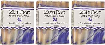 Indigo Wild Zum Bar Goat Milk Soap Frankincense Lavender 3-Pack