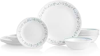 Corelle Vitrelle 18-Piece Service for 6 Dinnerware Set Country Cottage by Corelle - American Made
