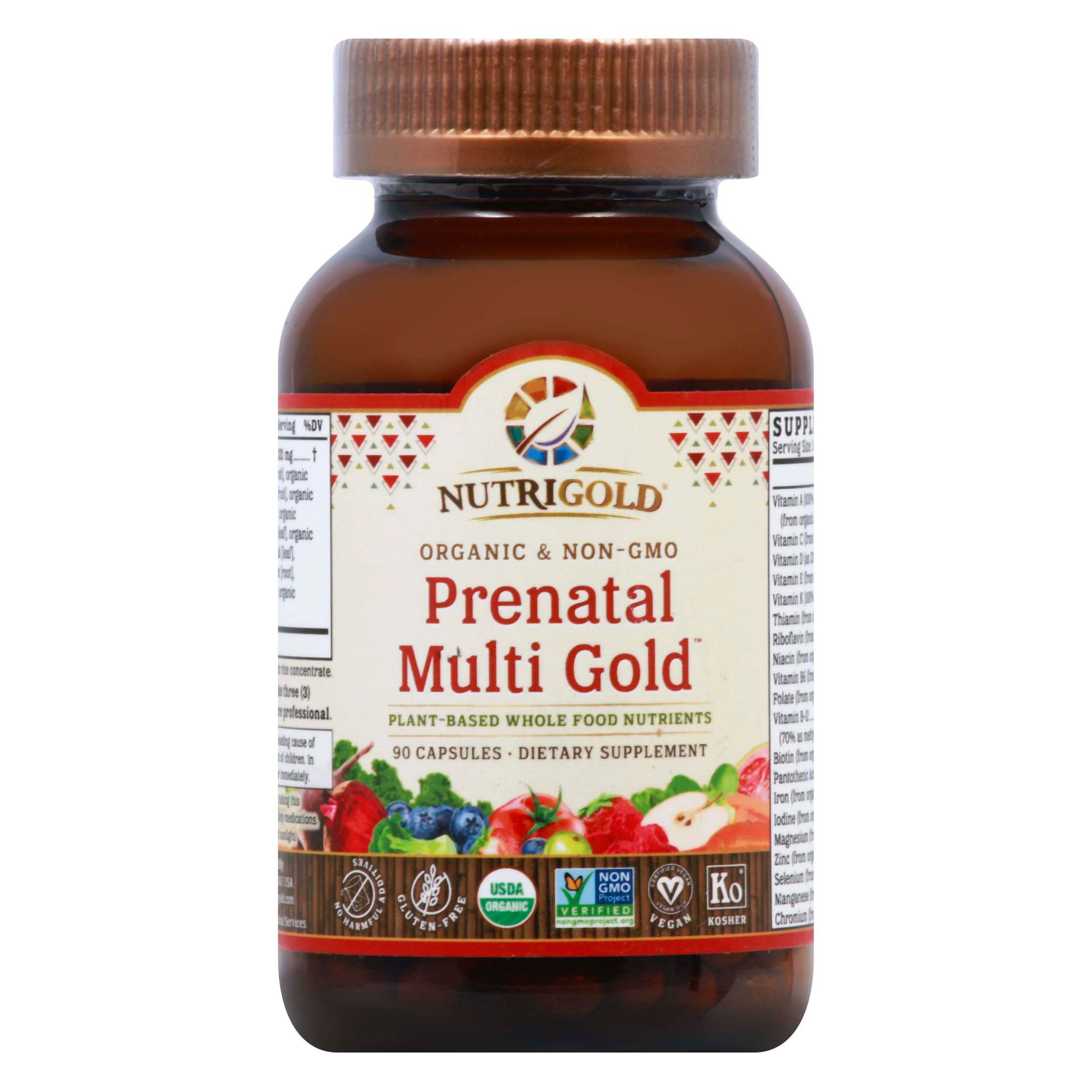 NutriGold Folate Gold, Whole Food Prenatal Support, 800 mcg, 180 Vegan Capsules by NutriGold - American Made