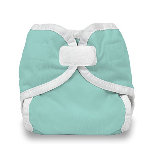 Thirsties Hook and Loop Diaper Cover Aqua Newborn by Thirsties - American Made