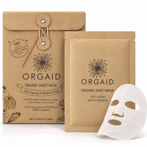 ORGAID Organic Sheet Mask-aging & Moisturizing, pack of 4)