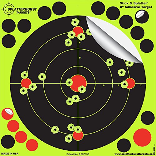 Splatterburst Targets - 8 inch Adhesive Stick & Splatter Reactive Shooting Targets - Gun - Rifle - Pistol - Ai