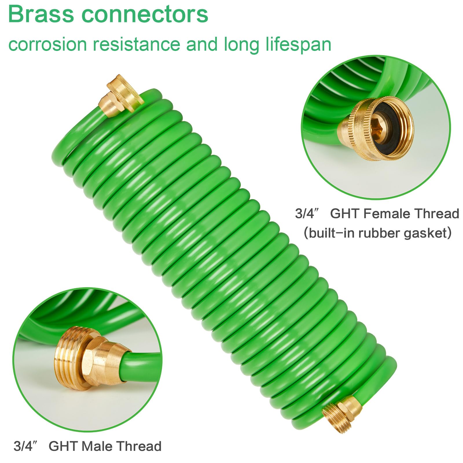 Water Right Coil Garden Hose 25-Foot Lead-Free by Water Right - American Made