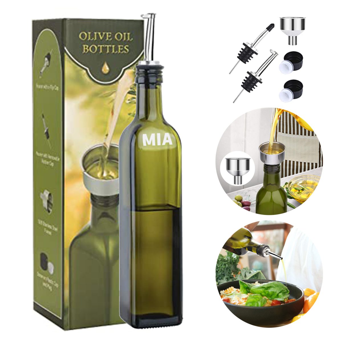 Global Amici Olive Oil Dispenser Bottle 17oz by Global Amici - American Made