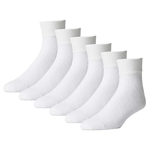 American Made Everyday Quarter Socks for Men - Sole Pleasers - White - 12 Pack