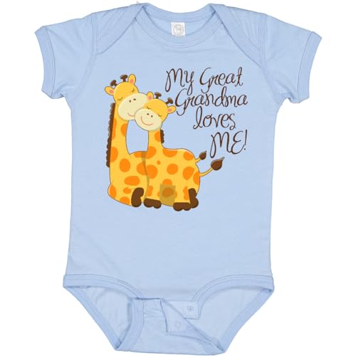 inktastic My Great Grandma Loves Me Baby Bodysuit Newborn 0100 Light Blue 265d9
