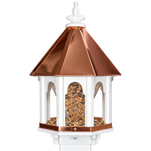 NC Birdguy Handmade Copper Roof Bird Feeder (F8C)