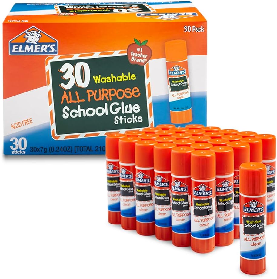 Elmer's All Purpose School Glue Sticks 30-Pack Washable by Elmer's - American Made