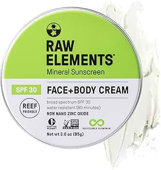 Raw Elements Face and Body Mineral Sunscreen SPF 30 Tin 3oz by Raw Elements - American Made