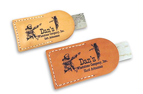 Bundle- 2 Piece Set of Genuine Arkansas Pocket Knife Sharpening Stones Whetstones 3" x 1" x