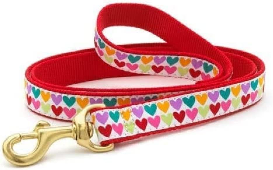 Up Country Valentine Hearts Pattern Dog Leash 4 Foot by Up Country - American Made