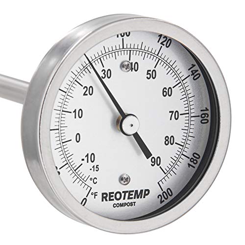 REOTEMP Heavy Duty Compost Thermometer - Fahrenheit and Celsius (48 Inch Stem) by REOTEMP - American Made
