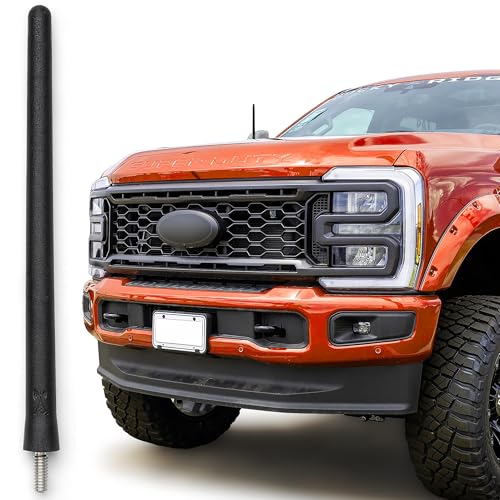 Short Antenna Replacement for Ford F-250 (2017-2027) USA Stainless Steel Threading, Car Wash Proof, Enhanced R