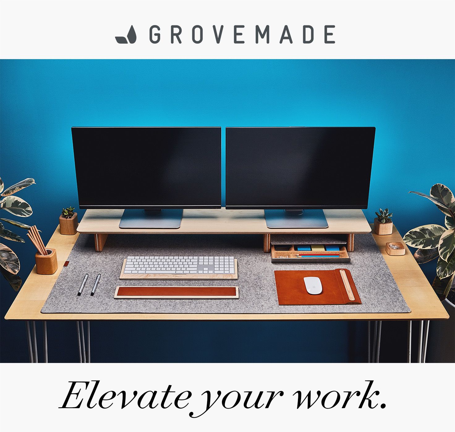 Grovemade Maple Wood Desk Shelf