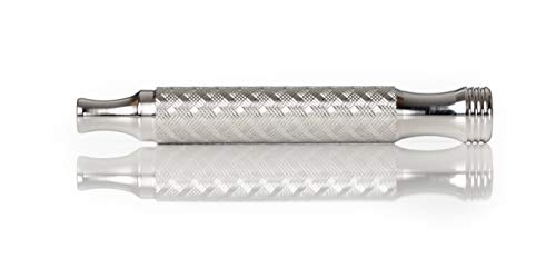 TRH3: Stainless Steel Safety Razor Handle: Plaid Design by TIMELESS RAZOR