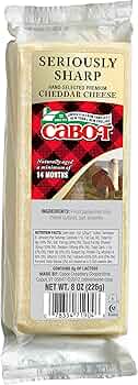 Cabot Creamery Seriously Sharp White Cheddar Parchment Bar 8 oz by Cabot Cheese - American Made