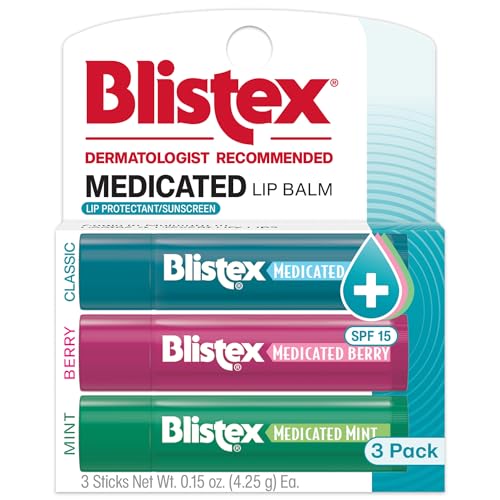 Blistex Medicated Lip Balm Variety Pack SPF 15, 0.15 oz, 3 Count by Blistex - American Made