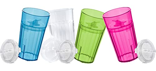 Reflo Smart Cup Bundle (Assorted 4 Colors) Open Mouth Transition Cup for Baby-Led Weaning, Montessori-Inspired