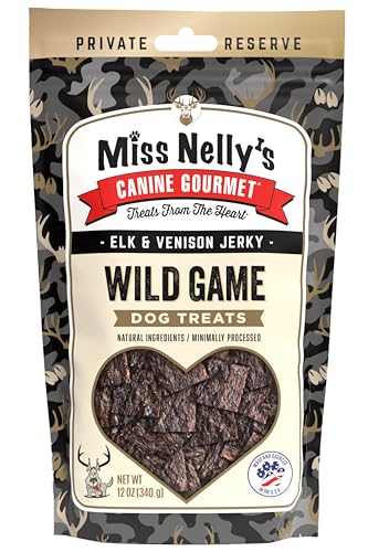 Miss Nelly's - Heart of The Wild – All Natural Elk & Venison Jerky Dog Treats- Minimally Processed Dog Treats