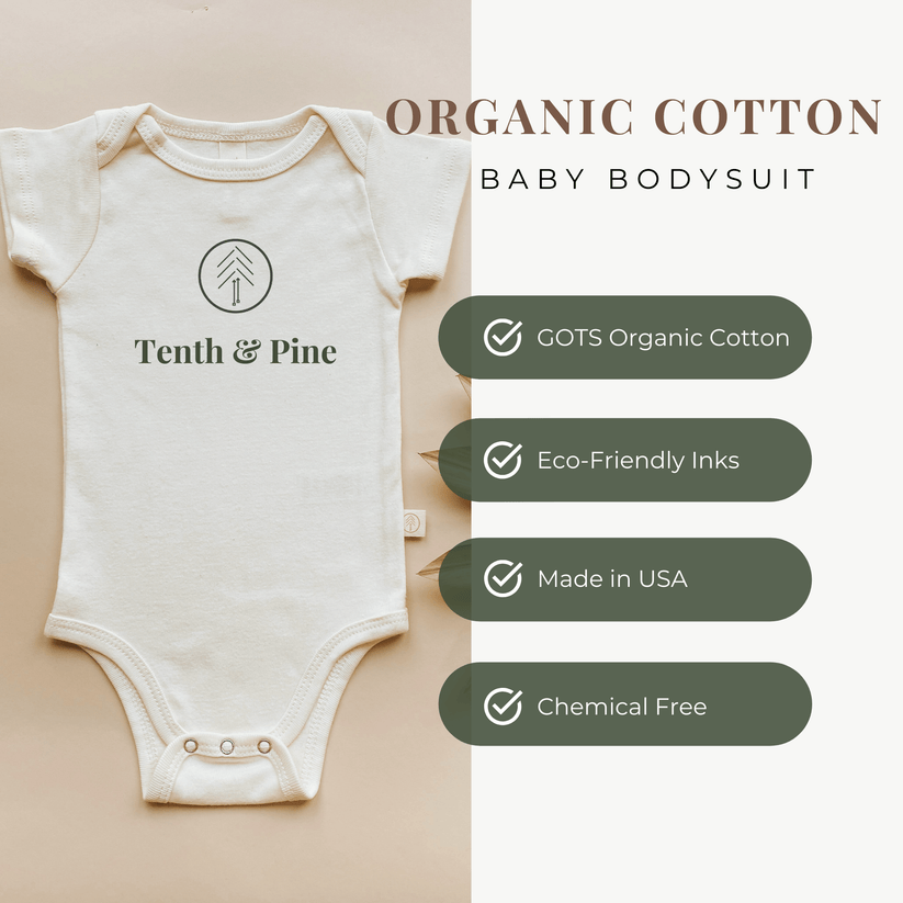 Tenth and Pine Short Sleeve Baby Bodysuit Organic Cotton by Tenth & Pine - American Made