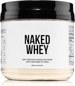 Naked Whey 1LB Only 1 Ingredient Grass Fed Whey Protein Powder by Naked Nutrition - American Made