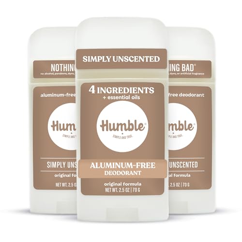 Humble Aluminum-Free Deodorant, Simply Unscented - 3 Pack