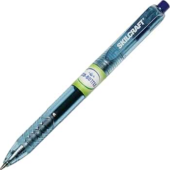 Skilcraft Eco-Bottle Retractable Gel Pen Blue Ink