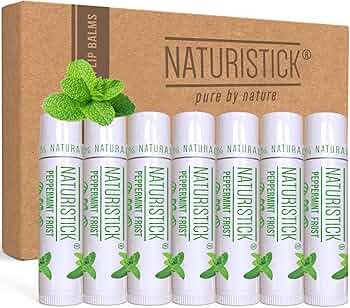 Naturistick Premium Beeswax Lip Balm 7-Pack Peppermint Made in USA by Naturistick - American Made